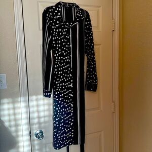 Black lulus dress women’s size small reinstate midi formal split midi sleeveless